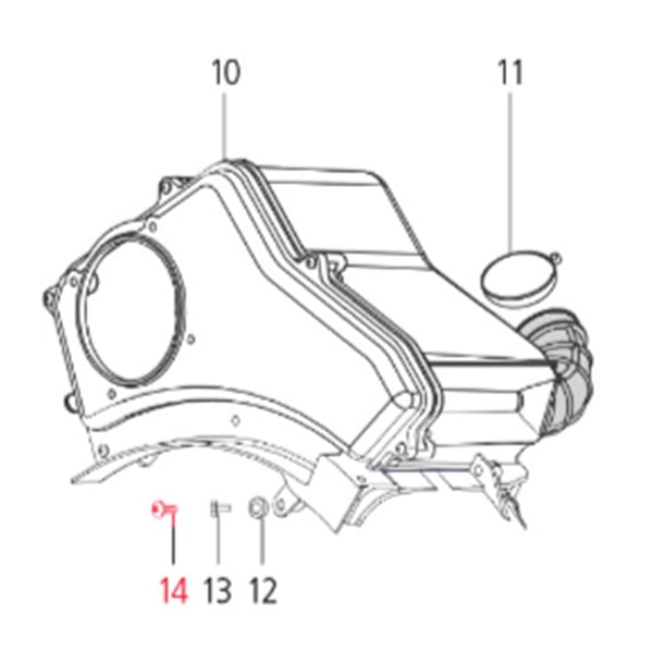 Image of Schraube Luftfiltergehäuse M6x16 mm, LML für LML Star 125-200 4T/Star Deluxe 125-150 4S/Speedy