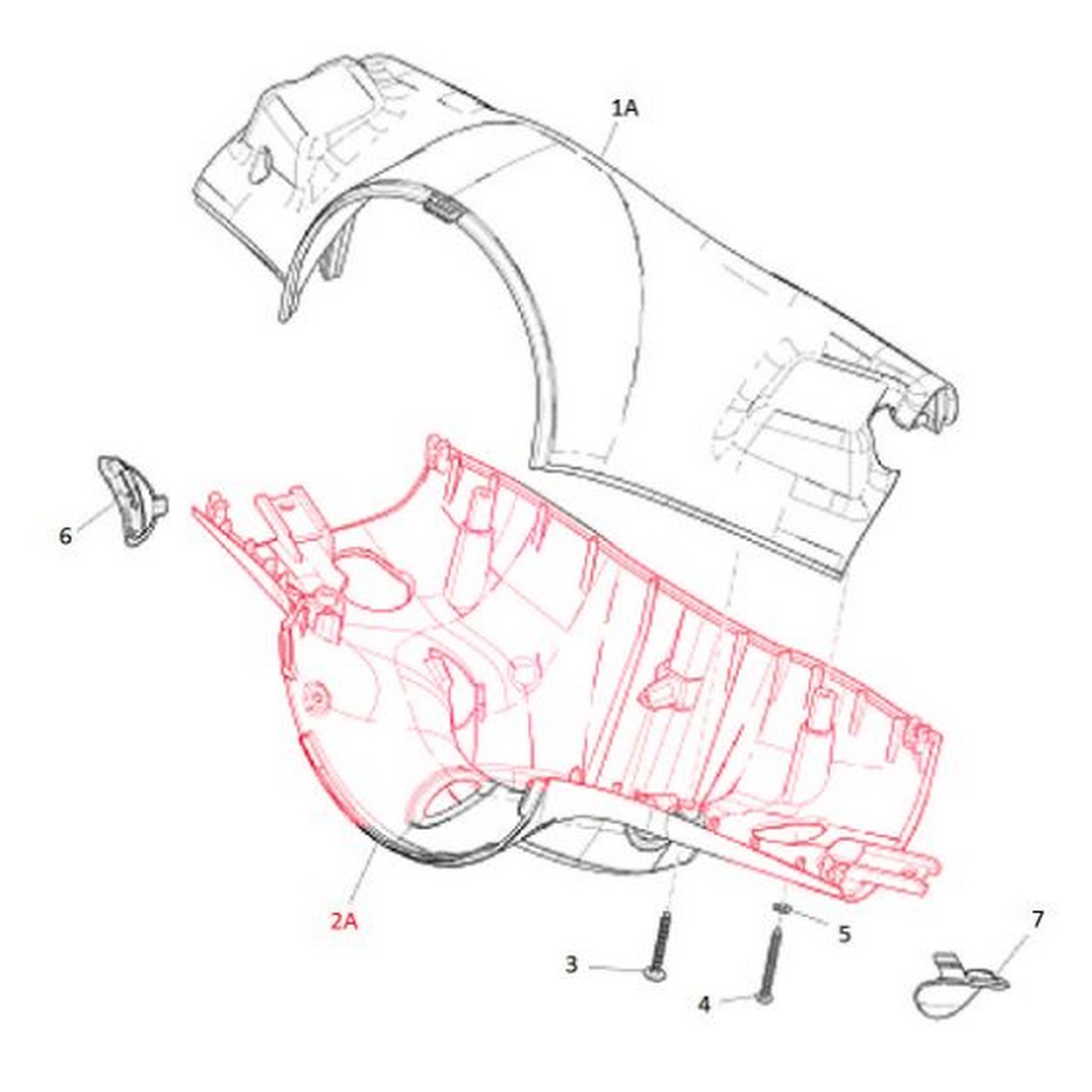 Image of Lenkerverkleidung PIAGGIO, unten für Vespa Sprint 50-150ccm für Vespa Sprint 50-150ccm