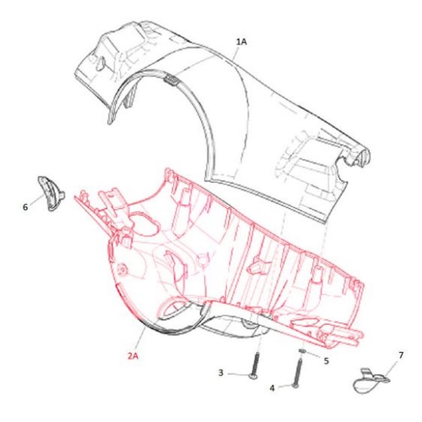 Image of Lenkerverkleidung PIAGGIO, unten für Vespa Sprint 50-150ccm