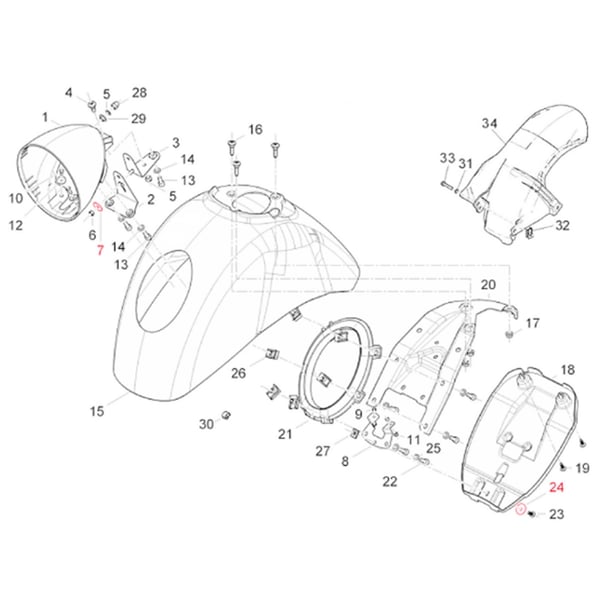 Image of Unterlegscheibe Scheinwerferfassung "Lampe unten", Kotflügel, PIAGGIO für Vespa GTV/GT 60 125-300ccm