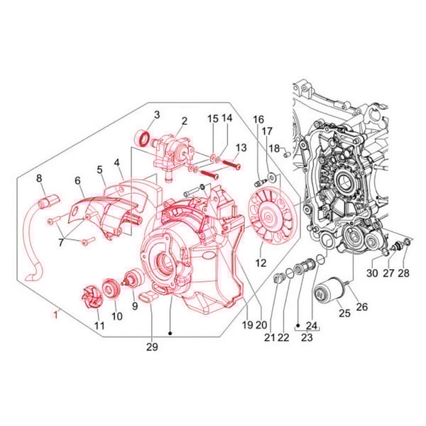 Image of Wasserpumpenwelle PIAGGIO für Vespa GTS/GTV/GT/GT L 125-200ccm 4T LC