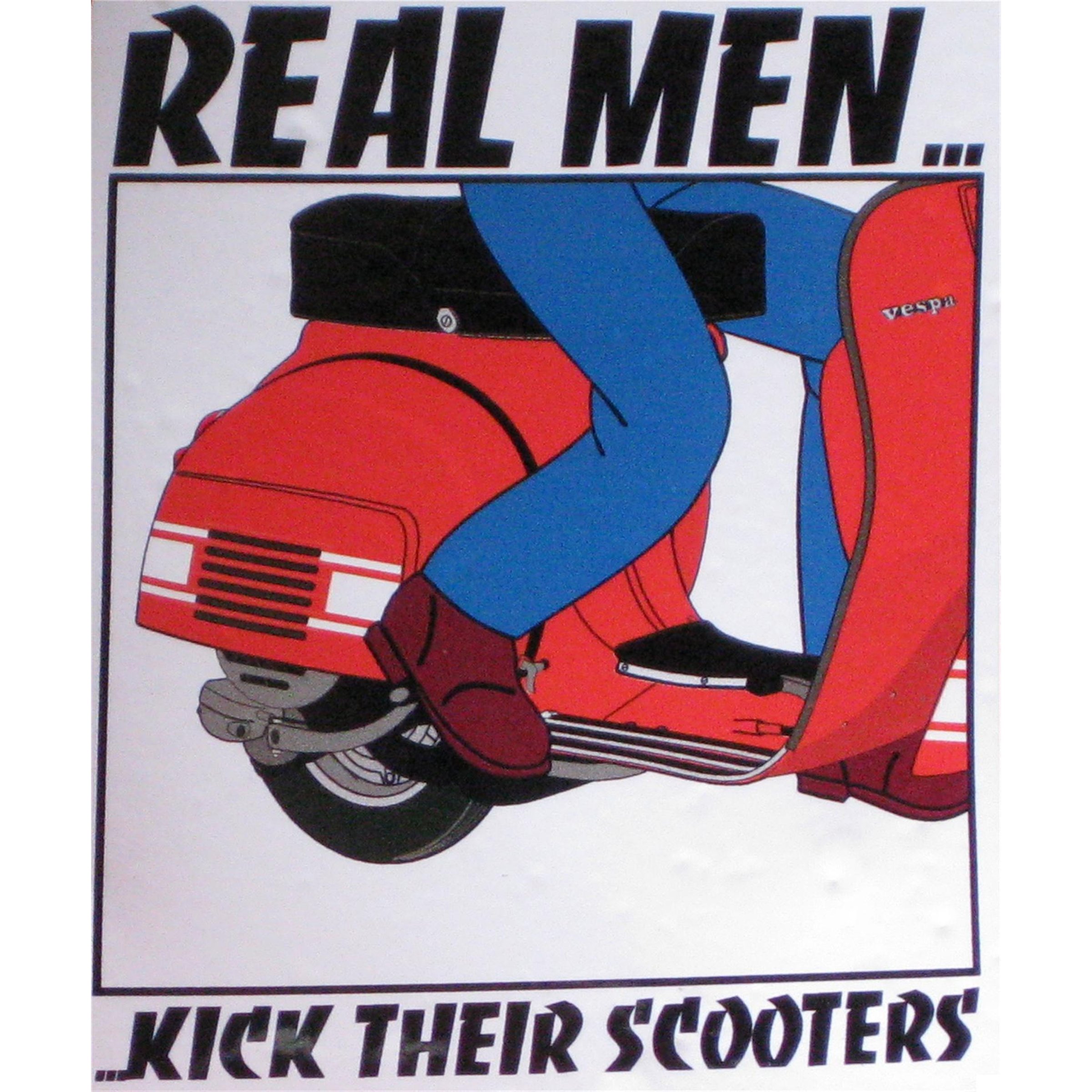 Image of Aufnäher mit Motiv "real men kick their scooters!"