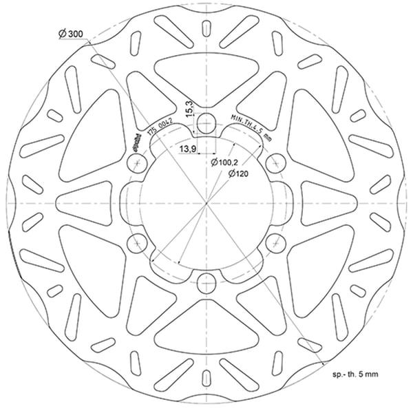 Image of Bremsscheibe POLINI 175.0042 für PIAGGIO Beverly 300ccm