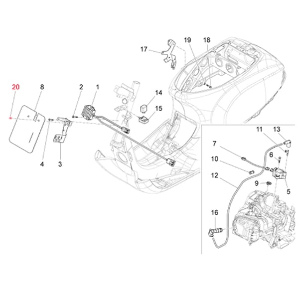 Image of Verschlussdübel Abdeckung 6 mm, PIAGGIO für Vespa LX/S 125-150ccm 4T AC