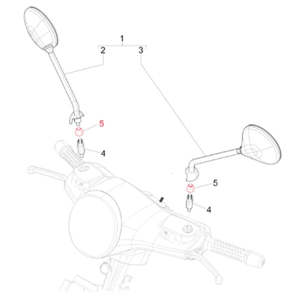 Image of Mutter, Feingewinde für Spiegeladapter für PIAGGIO