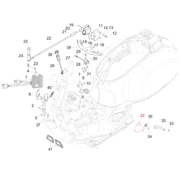 Image of Halterung PIAGGIO, Blinker vorne, 1D000504 für Vespa GTS/GTS Super 125-300ccm