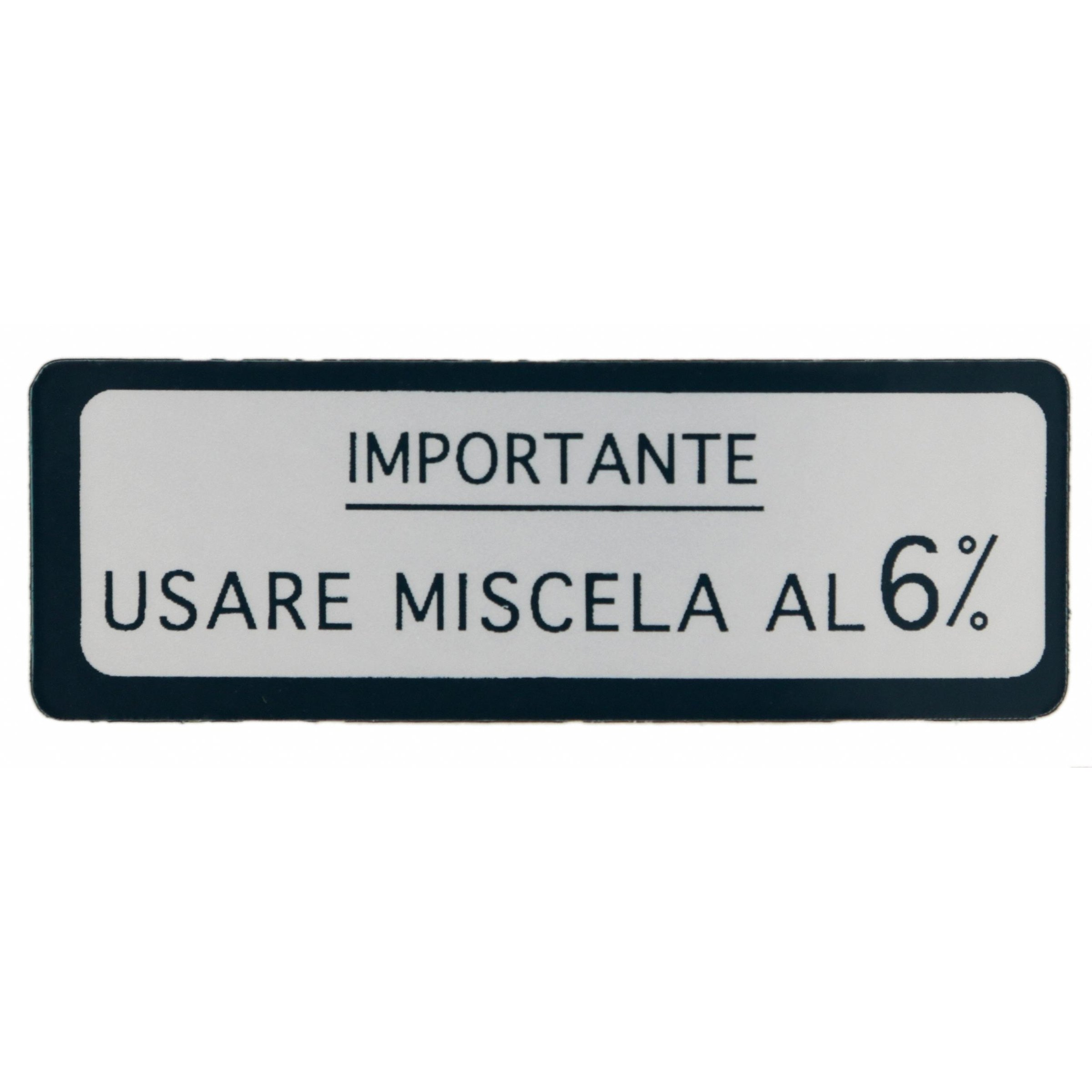Image of Aufkleber mit Motiv Usare Miscela al 6% für Vespa 150 GS für Vespa 150 GS