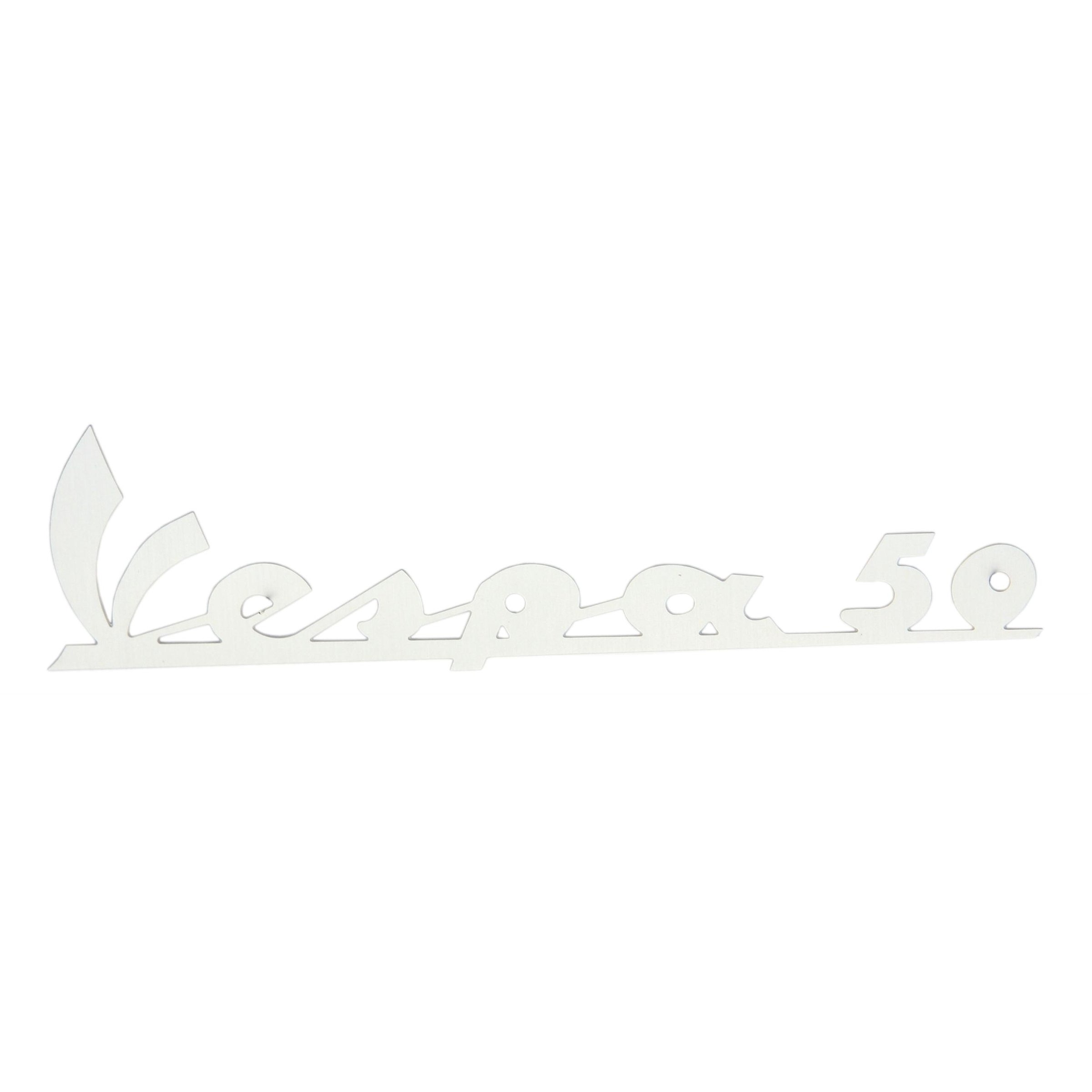 Image of Schriftzug Vespa 50 Beinschild vorne 90494 98557 für Vespa 50 N, V5A1T 11600 - > 283299 für Vespa 50 N, V5A1T 11600 - > 283299