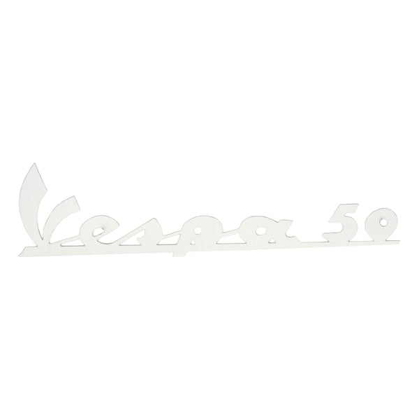 Image of Schriftzug Vespa 50 Beinschild vorne 90494 98557 für Vespa 50 N, V5A1T 11600 - > 283299