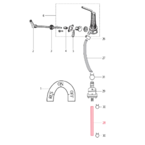 Image of Benzinschlauch LML, Vergaserseite für LML Star 125-200 4T/Star Deluxe 125-150 4S/Speedy