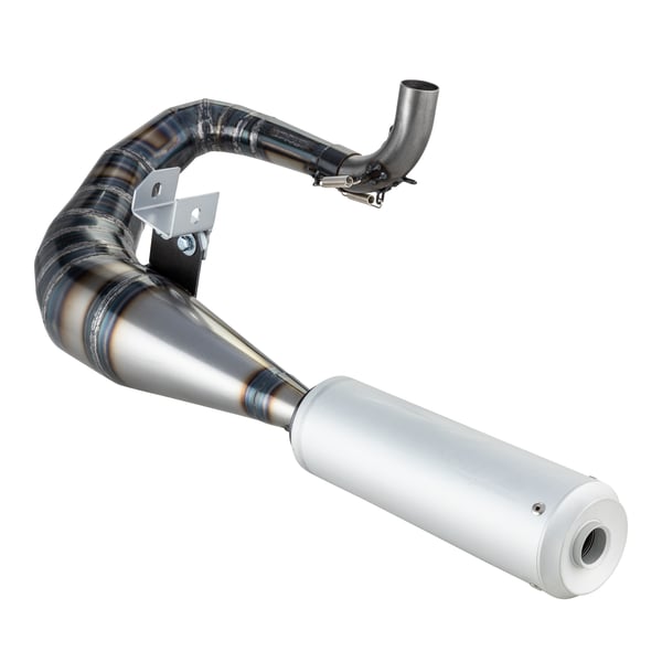 Image of Rennauspuff SIP Performance 2.0 Silent, Material: Stahl klarlackiert, Dämpfer: Aluminium Farbe (ESD): silber für Vespa 125 GT/GTR/TS/150 GL/Sprint/V/PX80-150/PE/Lusso/Cosa 1