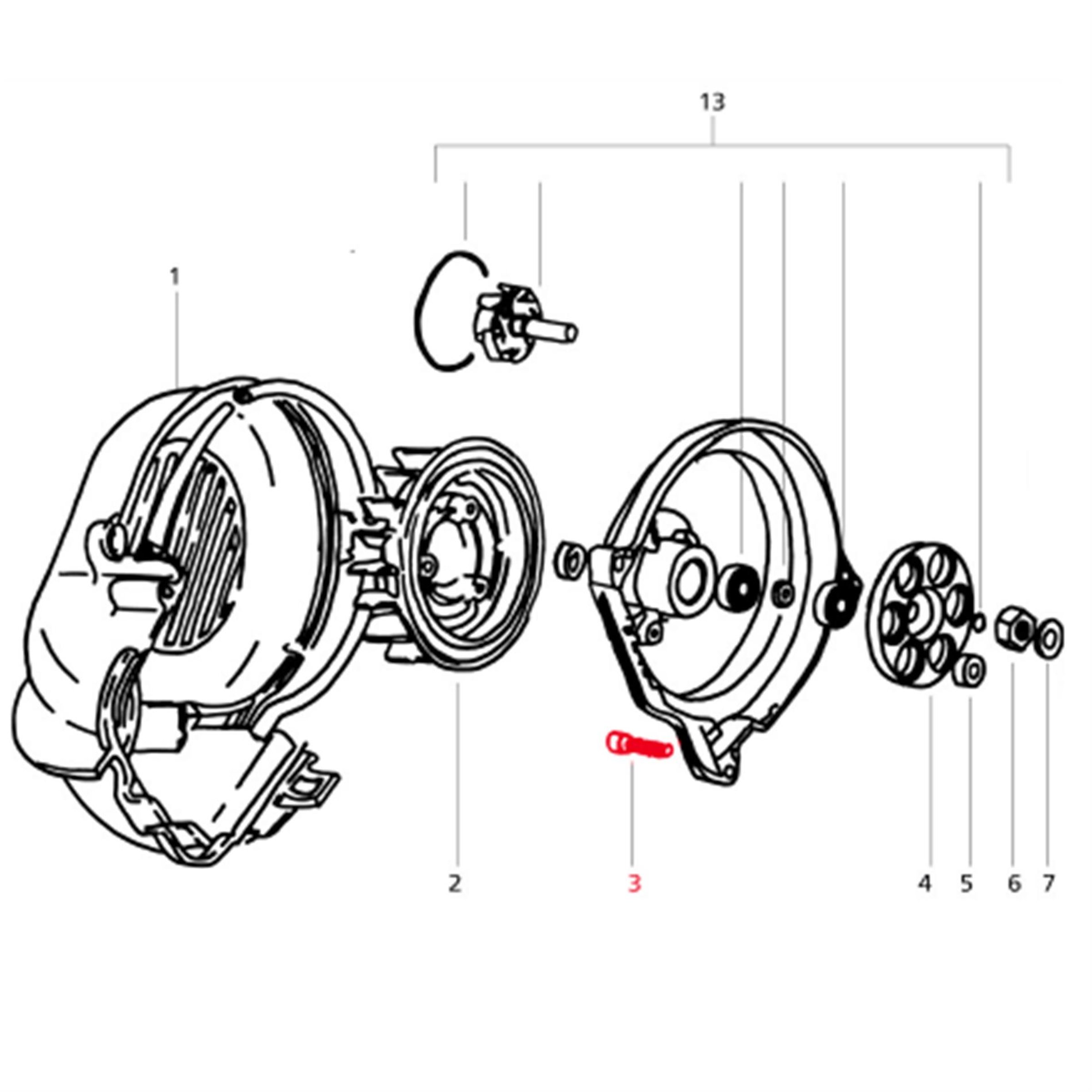 Image of Schraube Wasserpumpenabdeckung MINARELLI M6x25 mm