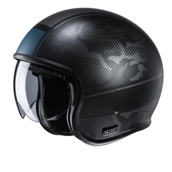 Image of Helm HJC V30 Alpi MC5SF, schwarz/blau, Gr. XS, 53-54cm Jethelm