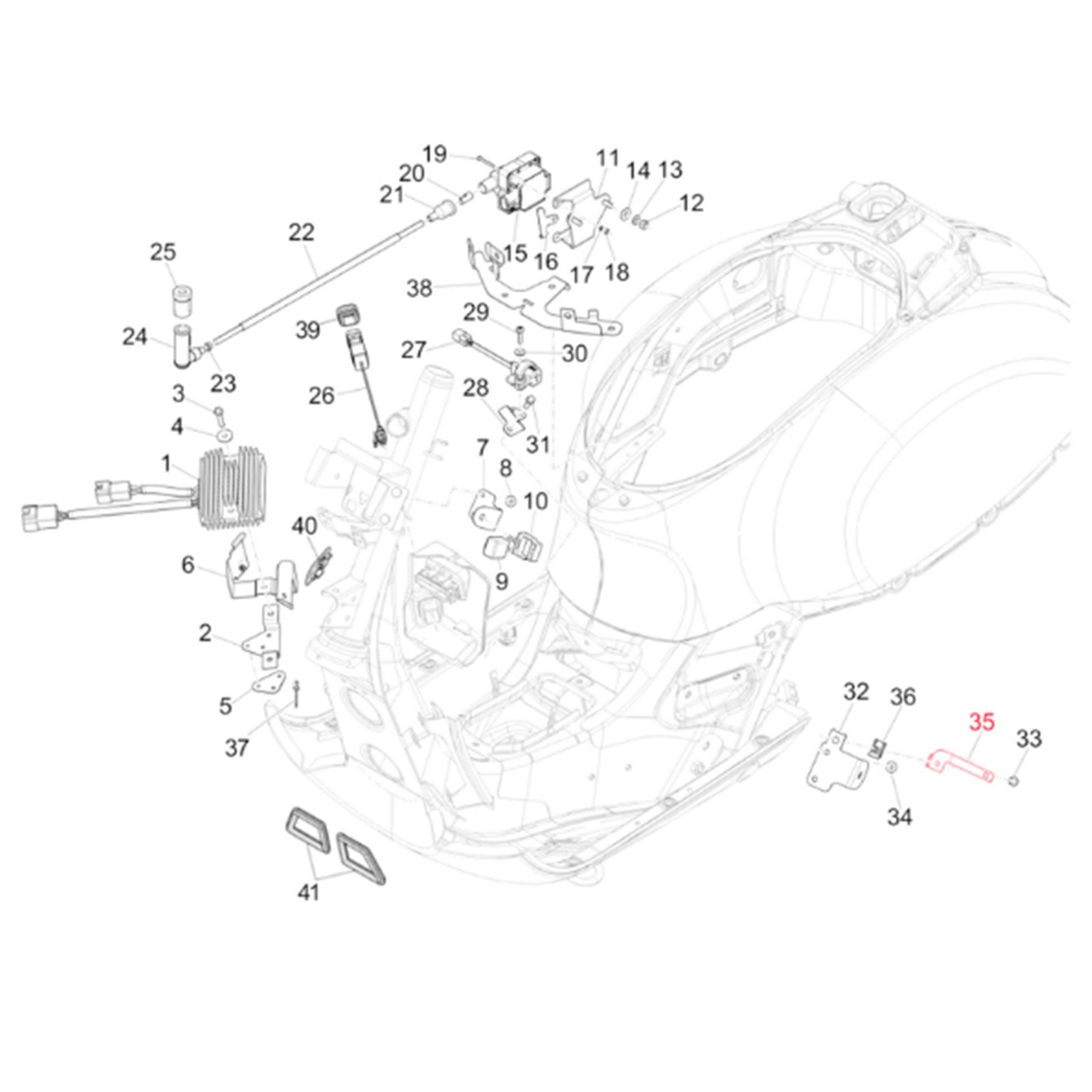 Image of Halterung PIAGGIO für Vespa GTS/GTS Super 125-300ccm für Vespa GTS/GTS Super 125-300ccm