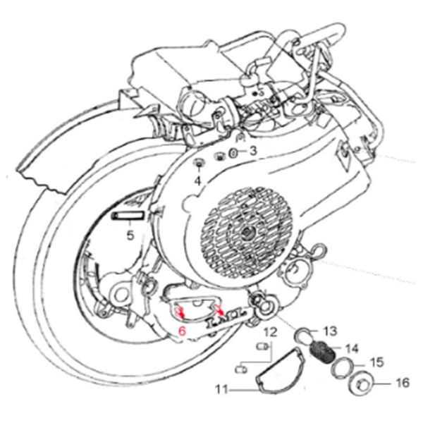 Image of Stehbolzen LML, Schaltraste, SF514-0192 für LML Star 125-200 4T/Star Deluxe 125-150 4S/Speedy