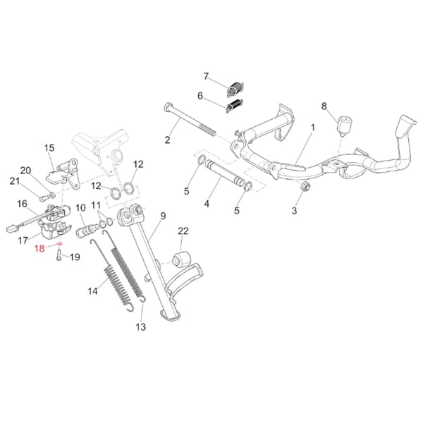 Image of Unterlegscheibe Seitenständer, PIAGGIO für Vespa GTS/GTS Super 125/300ccm ('16-)