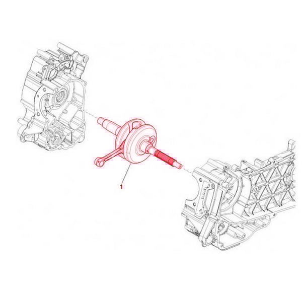 Image of Kurbelwelle PIAGGIO 1A0027400A - 1A01654601 für Vespa GTS/GTS Super 125/150ccm 4T LC iGet (Euro4)