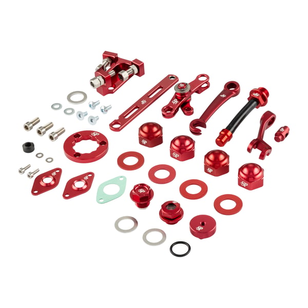 Image of Muttern-Hebel-Stellkit-Bleche SP Developments, Seilzug Kupplung/Gang/Bremse für Lambretta 125 DL/GP/150 DL/GP/200 DL/GP