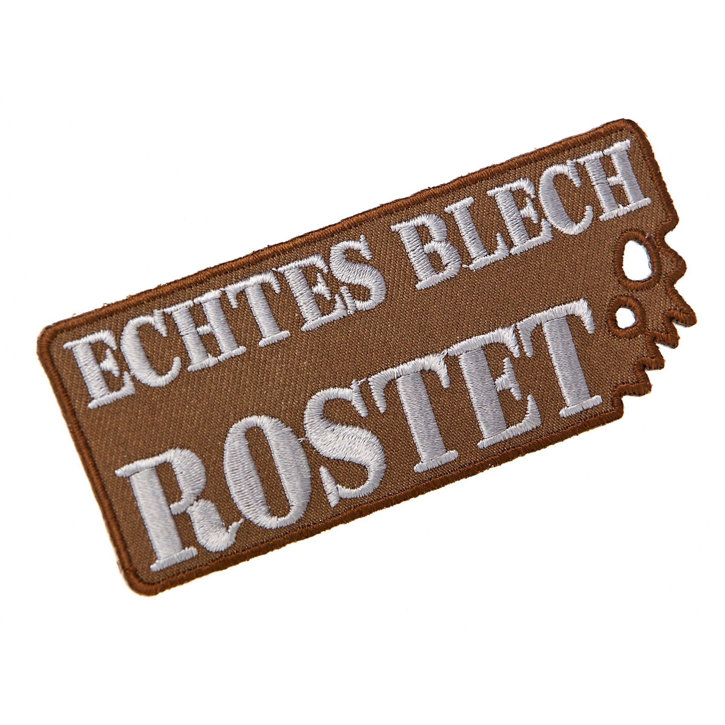 Image of Aufnäher mit Motiv "echtes Blech rostet"