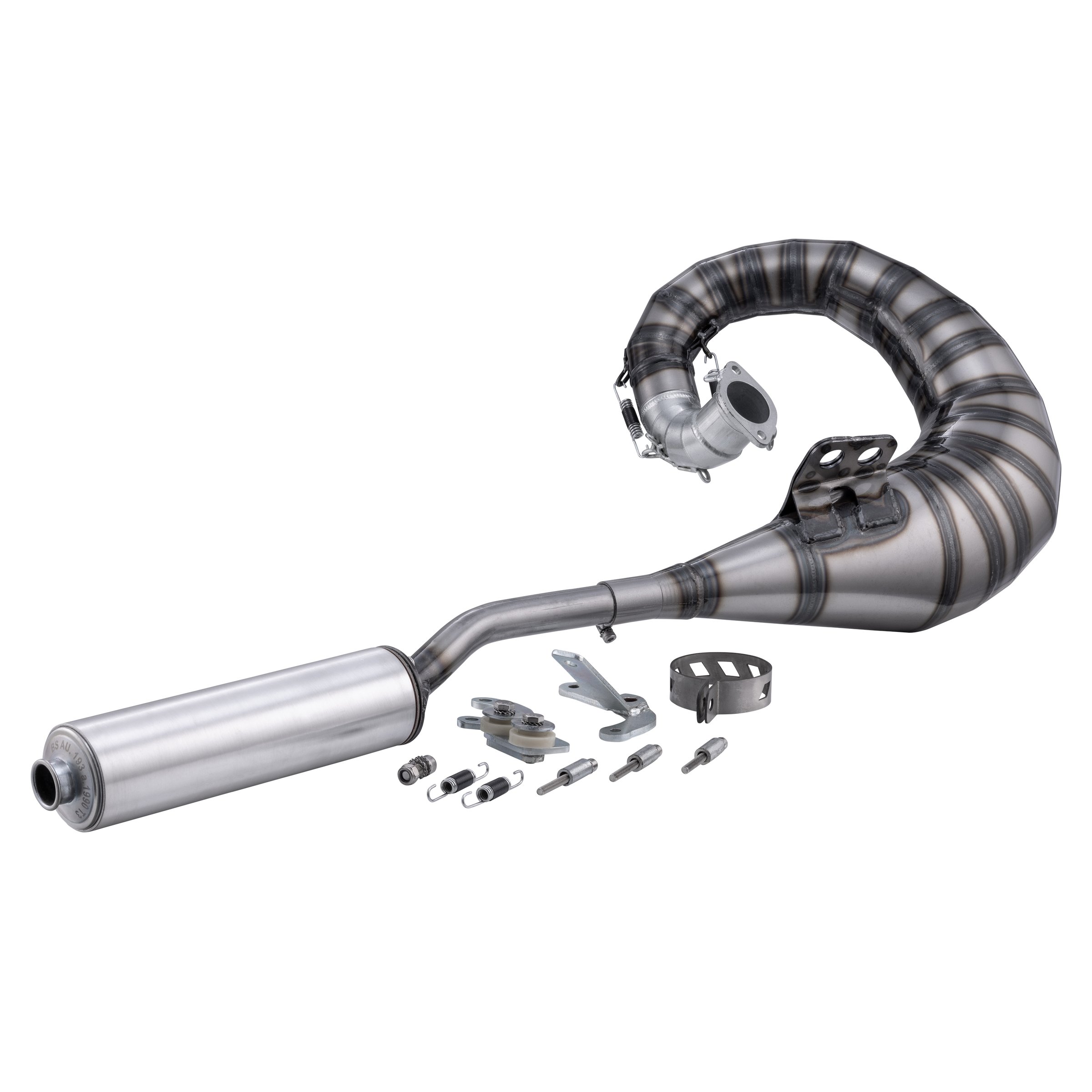 Image of Rennauspuff, Material: Stahl klarlackiert für Lambretta 125 LI/LIS/DL/GP/150 LI/LIS/SX/DL/GP/175 TV 2°-3°/200 TV/SX/DL/GP für Lambretta 125 LI/LIS/DL/GP/150 LI/LIS/SX/DL/GP/175 TV 2°-3°/200 TV/SX/DL/GP