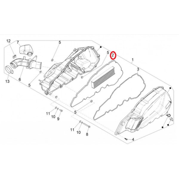 Image of Luftfiltereinsatz PIAGGIO für PIAGGIO Medley 125-150ccm (`20-) RP8MB0100/RP8MB0200