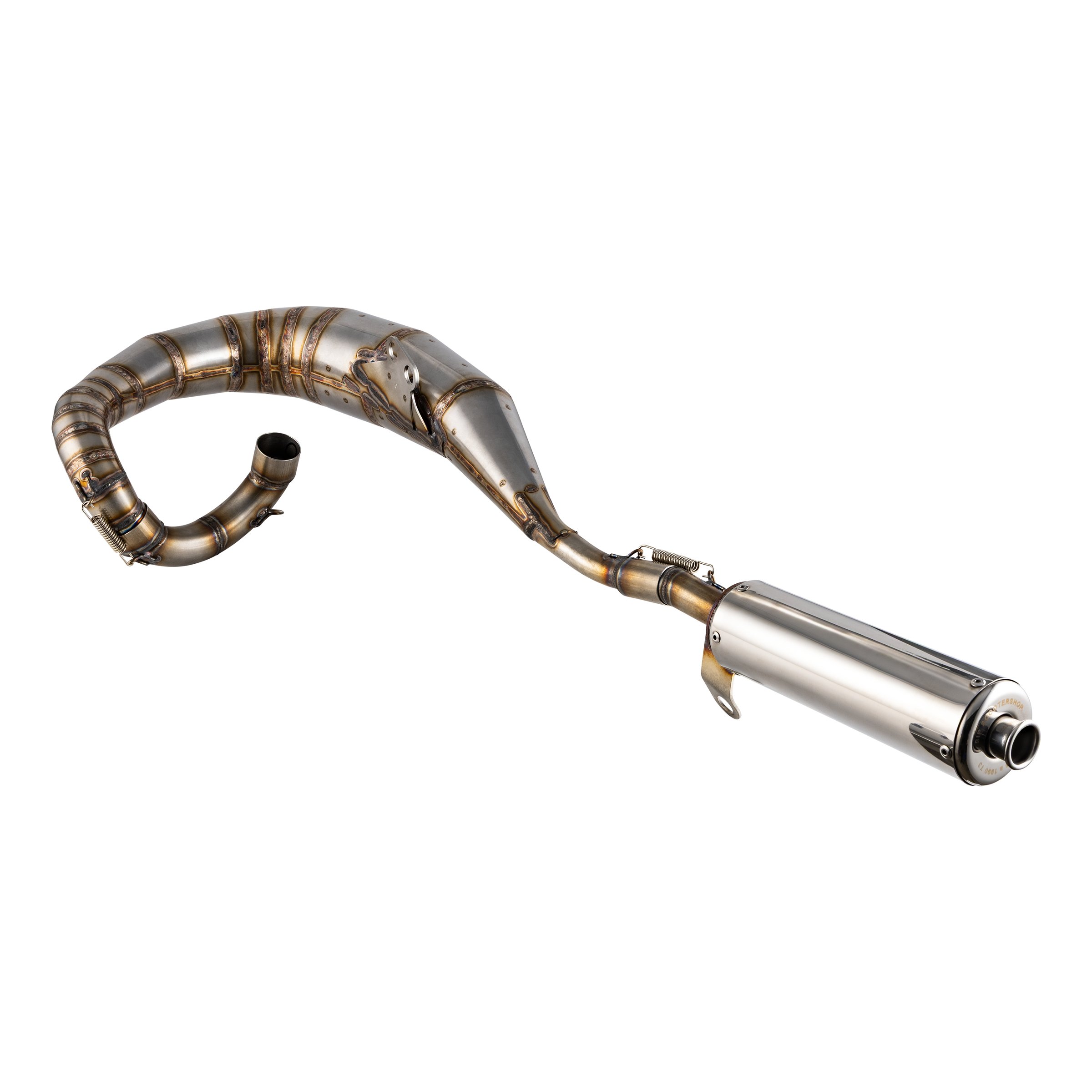 Image of Rennauspuff SIP Performance KRP3 "Fast Road", Material: Edelstahl unlackiert, Dämpfer: Edelstahl Farbe (ESD): silber für Lambretta 125 LI/LIS/DL/GP/150 LI/LIS/SX/DL/GP/175 TV 2°-3°/200 TV/SX/DL/GP für Lambretta 125 LI/LIS/DL/GP/150 LI/LIS/SX/DL/GP/175 TV 