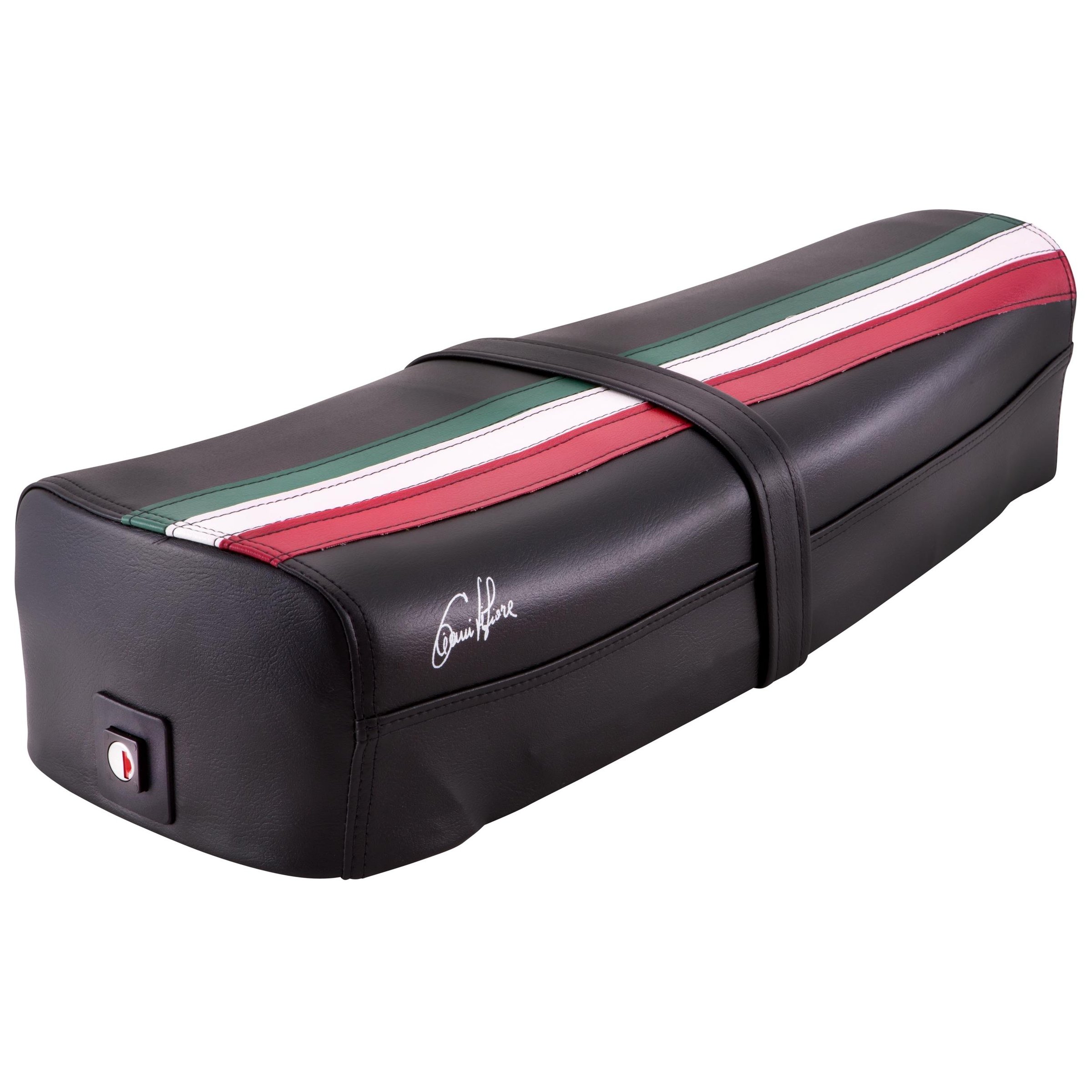 Image of Sitzbank DIEFFE "Tricolore Italy Mezzo" schwarz für Vespa PK50-125/S/ETS für Vespa PK50-125/S/ETS