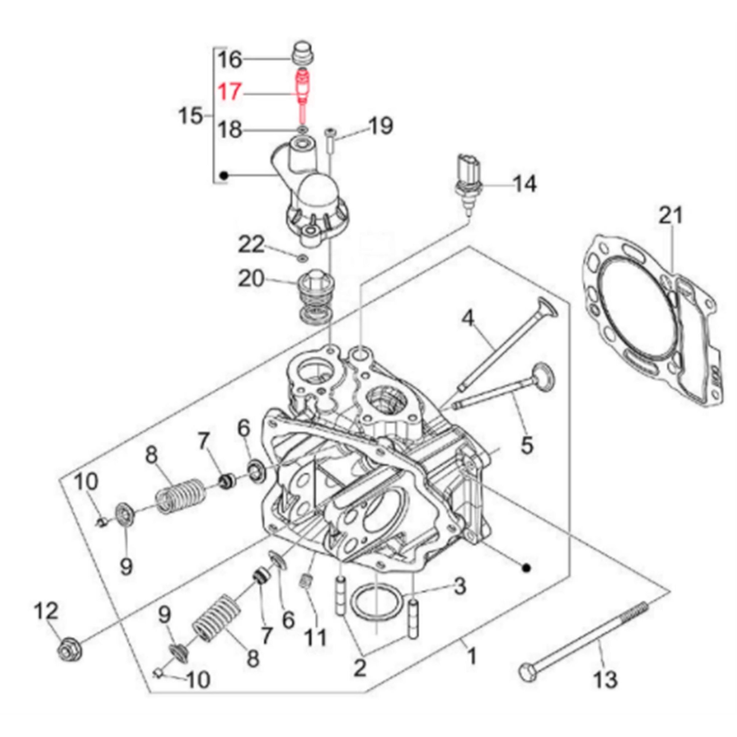Image of Entlüfterschraube Thermostatdeckel, PIAGGIO für Vespa GTS/GTS Super/GTV 300ccm HPE (`18-) für Vespa GTS/GTS Super/GTV 300ccm HPE (`18-)