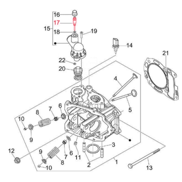 Image of Entlüfterschraube Thermostatdeckel, PIAGGIO für Vespa GTS/GTS Super/GTV 300ccm HPE (`18-)