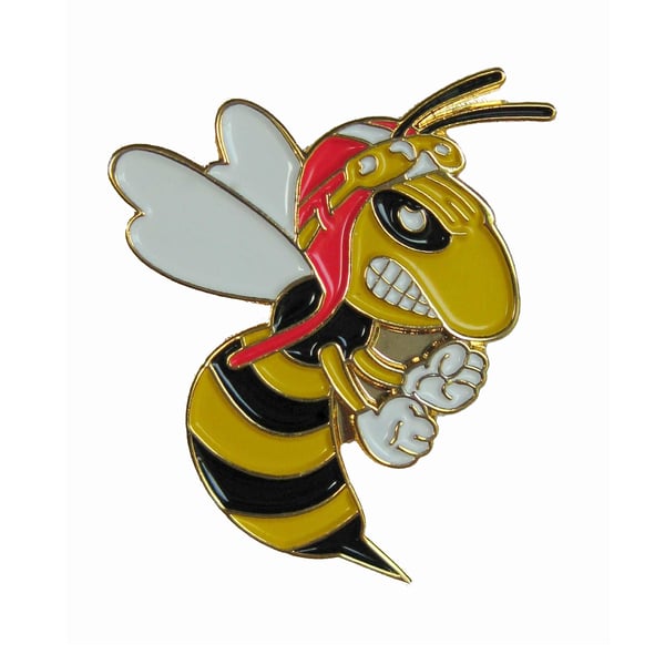 Image of Pin mit Motiv "böse Wespe"