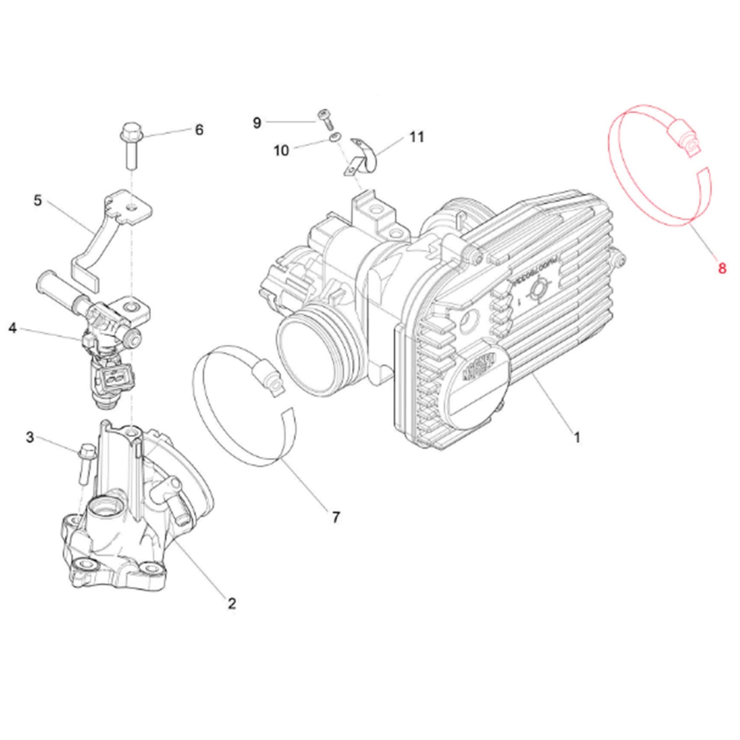 Image of Schlauchschelle Drosselklappe/Luftfilter, PIAGGIO für Vespa S/GTS/GTS Super/GTV/GT 60/GT/GT L 125-300ccm für Vespa S/GTS/GTS Super/GTV/GT 60/GT/GT L 125-300ccm