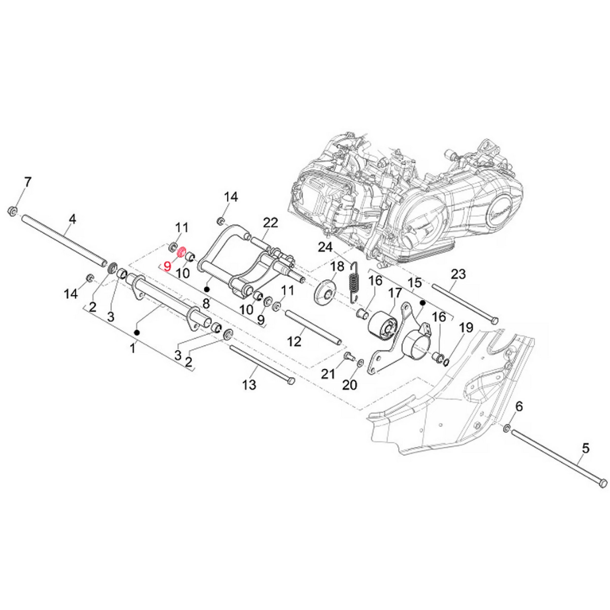 Image of Wellendichtring PIAGGIO, Motorschwinge für Vespa GTS 300ccm HPE (`18-) für Vespa GTS 300ccm HPE (`18-)