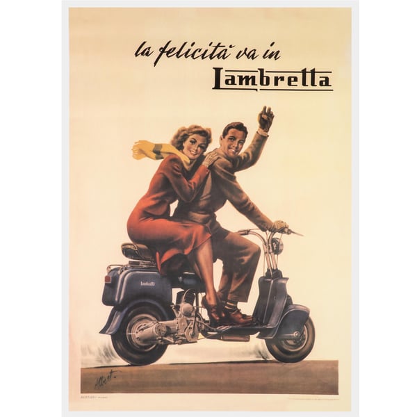 Image of Poster la felicita va in Lambretta