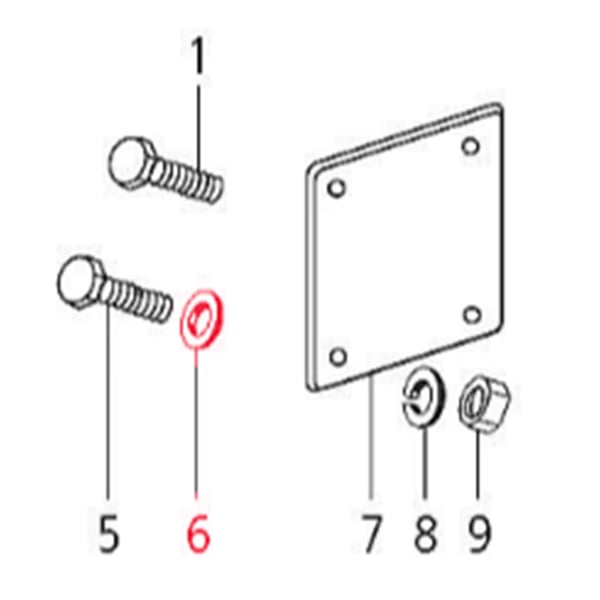 Image of Unterlegscheibe M6 mm, LML für LML Star 125-200 4T/Star Deluxe 125-150 4S/Speedy