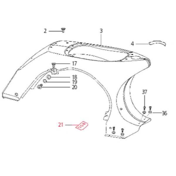 Image of Gummiunterlage LML, SF524-0625 für LML Star 125-200 4T/Star Deluxe 125-150 4S/Speedy