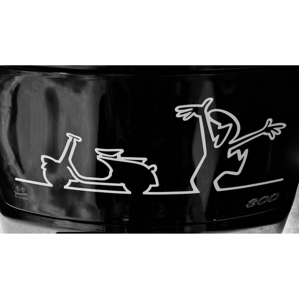 Image of Aufkleber mit Motiv Vespa Faro Basso Motorroller