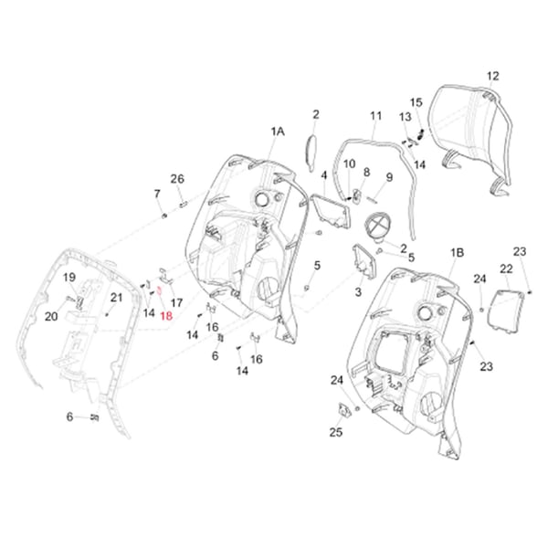 Image of Blechmutter, Gepäckfach, PIAGGIO für Vespa Primavera/Sprint 50-150ccm