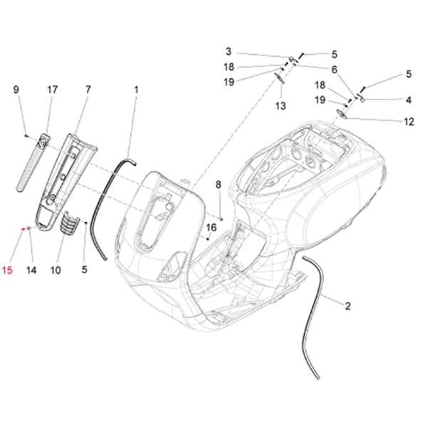Image of Schraube Kaskade, Schlitz, Rundkopf, PIAGGIO für Vespa S 50-150ccm