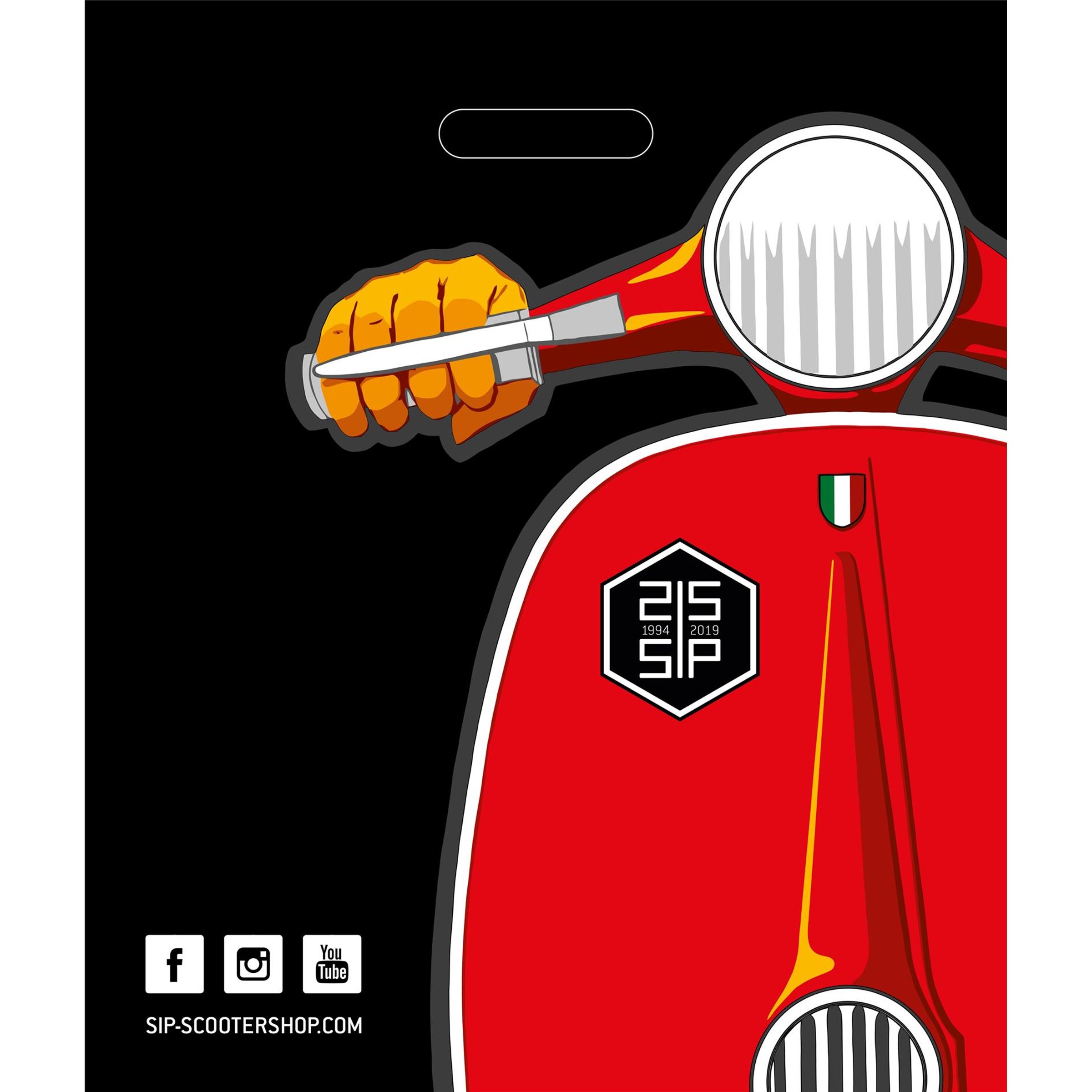 Image of Tüte SIP mit Motiv Vespa Motorroller schwarz
