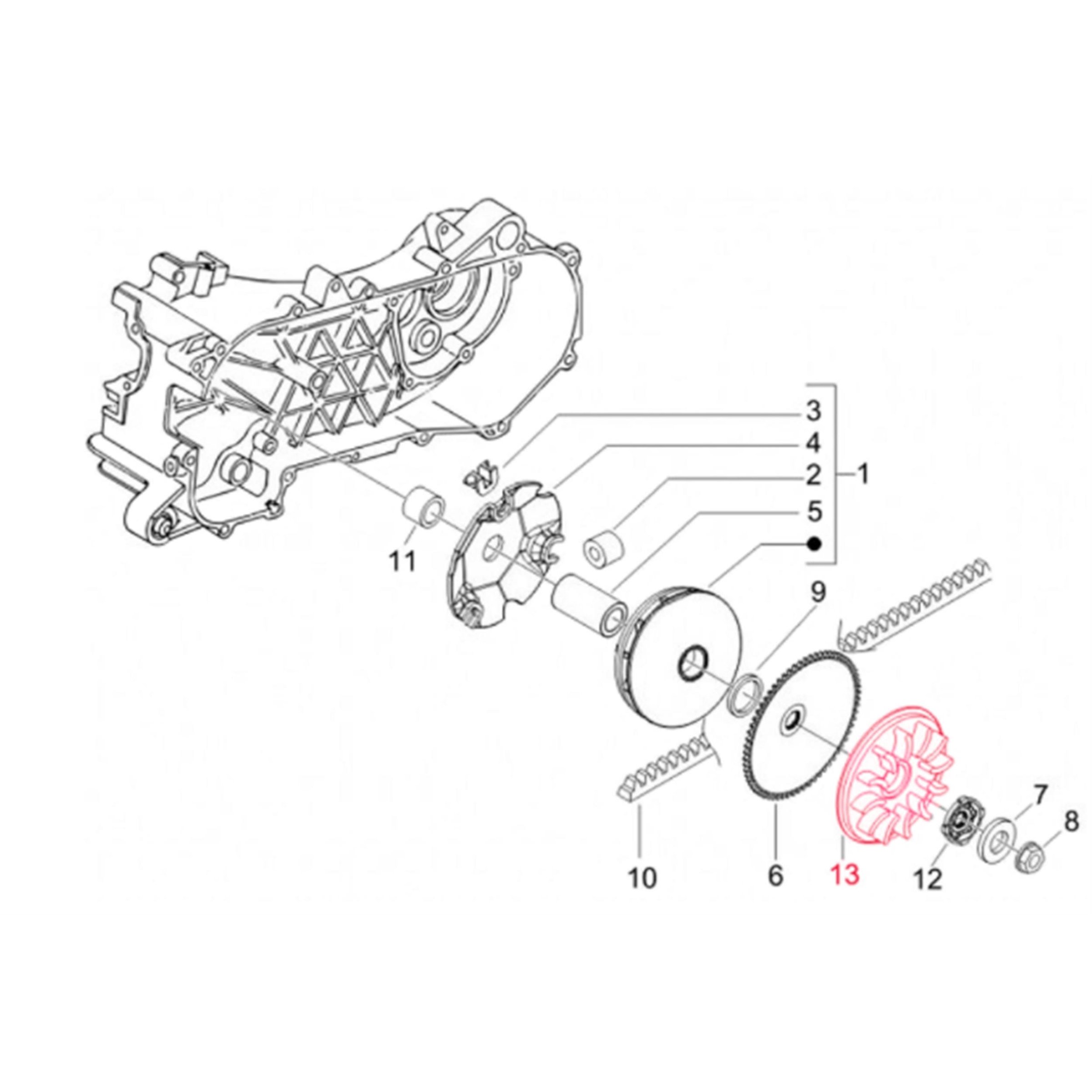 Image of Lüfterrad RMS, 845611 für Vespa ET2/ET4/LX/LXV/S/Primavera 50ccm 2T/4T AC für Vespa ET2/ET4/LX/LXV/S/Primavera 50ccm 2T/4T AC