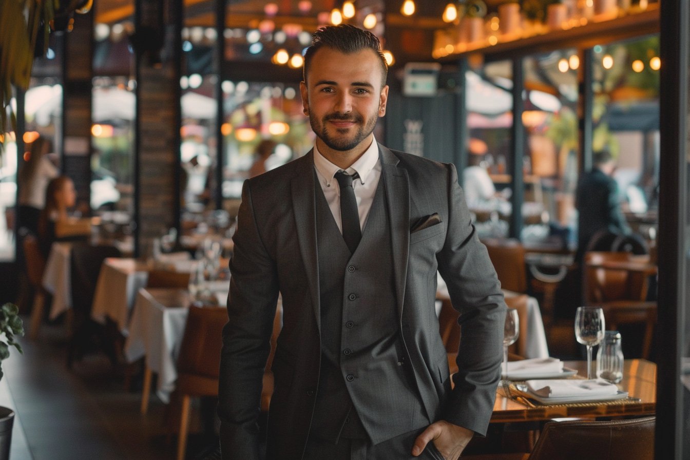 Restaurant manager at work
