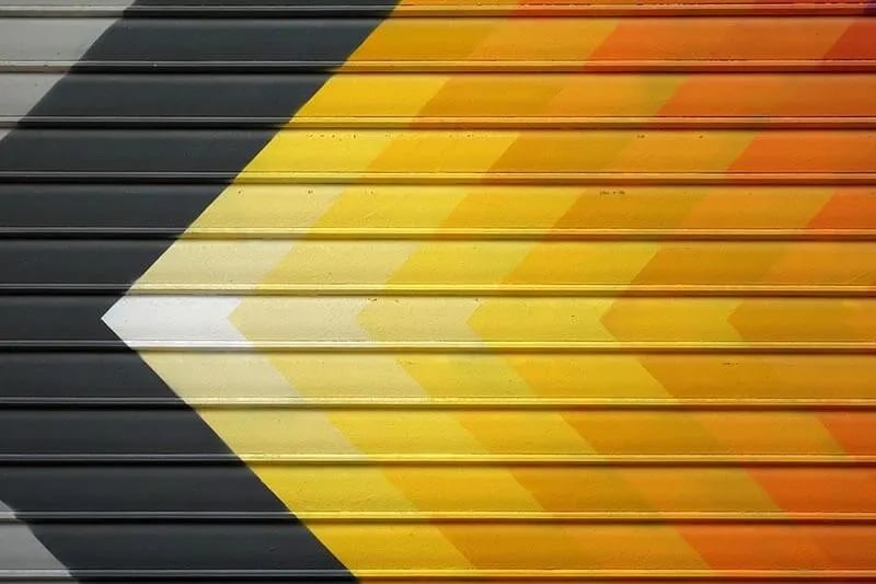 design on the shutter of the shop