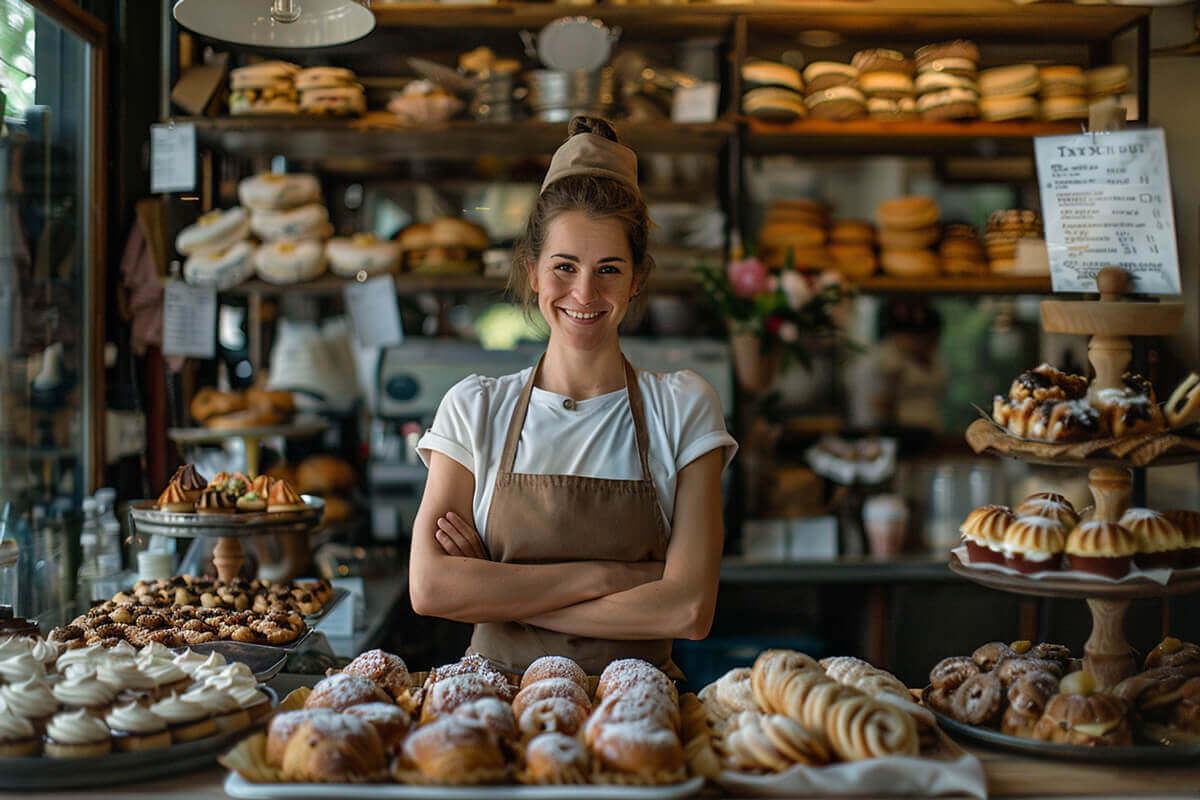 Pastry chef in the pastry shop