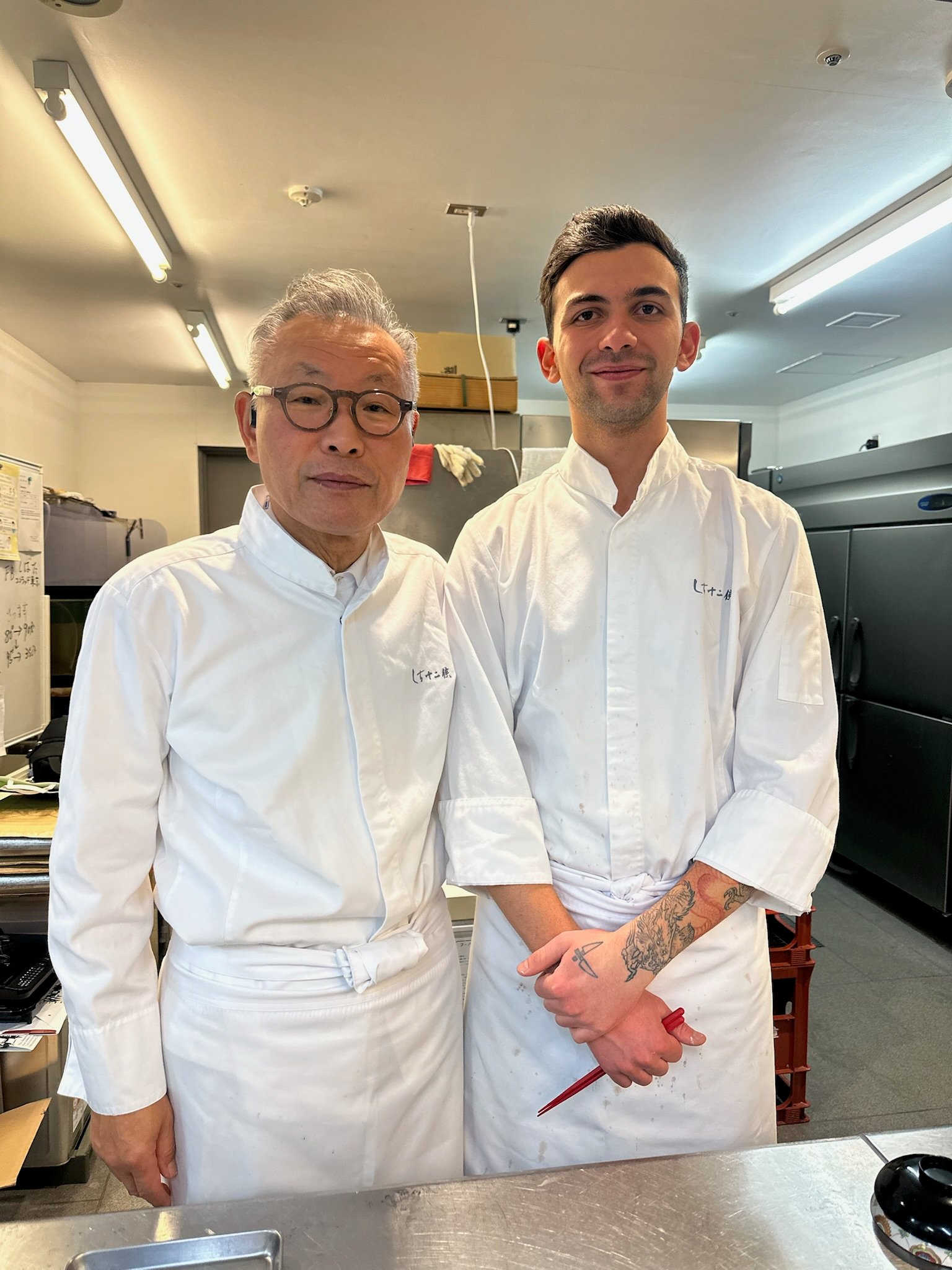 Mihail Kostov and one of his mentors in Japan