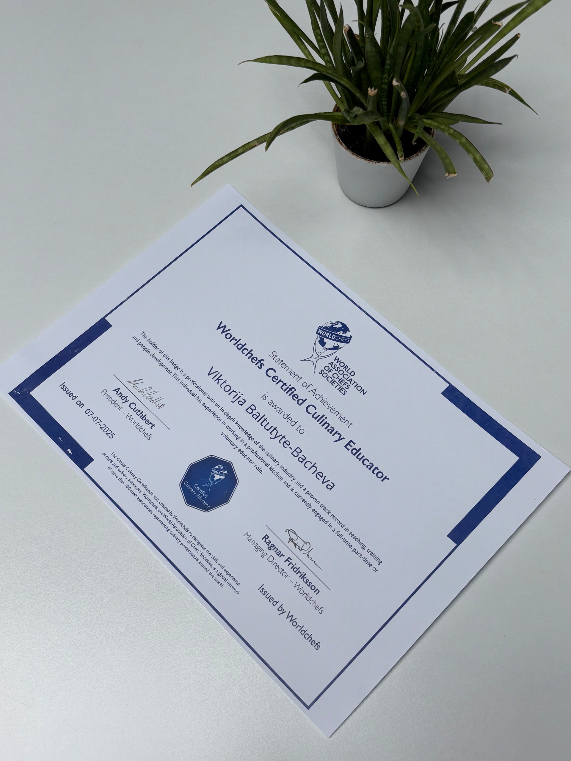Worldchefs Certificate