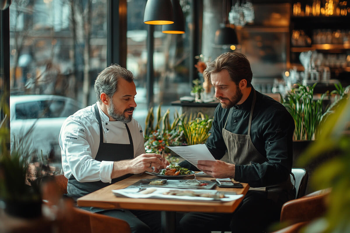 chef consultant working with the manager