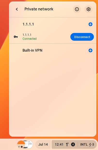 VPN connection icon in taskbar