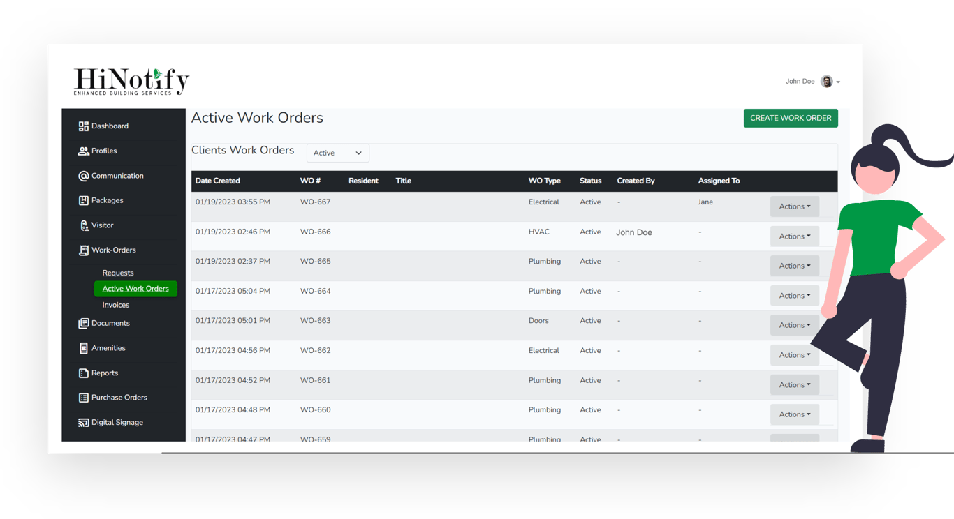 HiNOTIFY Work Order Module