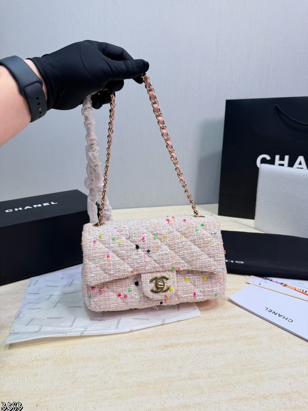 Chanel Classic Handbag In Tweed