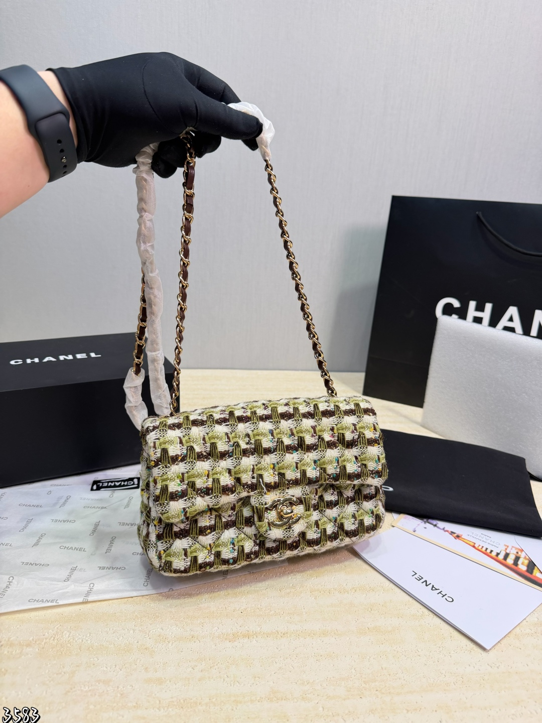 Chanel Classic Handbag In Tweed